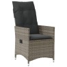 Chaises inclinables de jardin lot de 2 et coussins gris rotin 