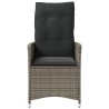 Chaises inclinables de jardin lot de 2 et coussins gris rotin 