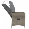 Chaises inclinables de jardin lot de 2 et coussins gris rotin 
