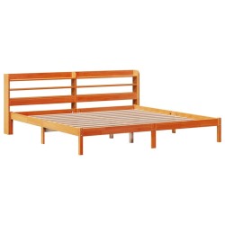 Cadre de lit et tête de lit sans matelas cire marron 180x200 cm 