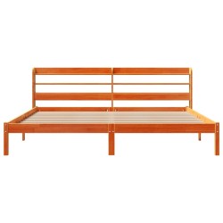 Cadre de lit et tête de lit sans matelas cire marron 180x200 cm 