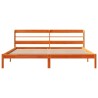 Cadre de lit et tête de lit sans matelas cire marron 180x200 cm 