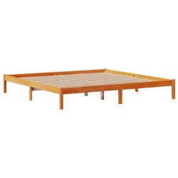 Cadre de lit et tête de lit sans matelas cire marron 180x200 cm 