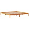 Cadre de lit et tête de lit sans matelas cire marron 180x200 cm 