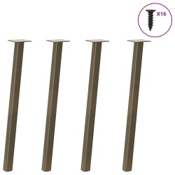 Pieds de table console 4 pièces Acier naturel 72 cm Acier 
