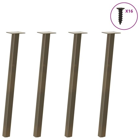 Pieds de table console 4 pièces Acier naturel 72 cm Acier 