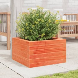Jardinière cire marron 40x40x23 cm bois de pin massif 