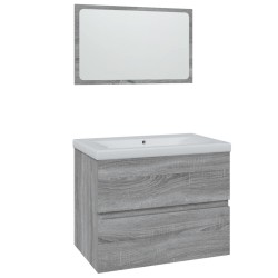 Meubles de salle de bain Sonoma gris Bois d'ingénierie 