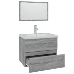 Meubles de salle de bain Sonoma gris Bois d'ingénierie 
