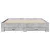 Cadre de lit avec tiroirs sans matelas gris béton 180x200 cm 