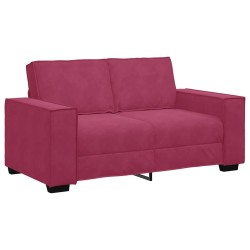 Canapé à 2 places Rouge bordeaux 120 cm Velours 
