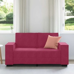Canapé à 2 places Rouge bordeaux 120 cm Velours 