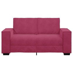 Canapé à 2 places Rouge bordeaux 120 cm Velours 