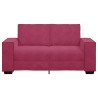 Canapé à 2 places Rouge bordeaux 120 cm Velours 