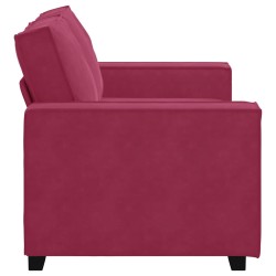 Canapé à 2 places Rouge bordeaux 120 cm Velours 