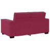 Canapé à 2 places Rouge bordeaux 120 cm Velours 