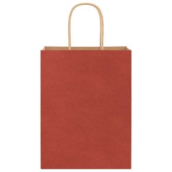 Sacs en papier 250 pcs avec poignées rouge 21x11x28 cm 