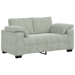 Canapé causeuse gris clair 120 cm velours 