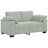 Canapé causeuse gris clair 120 cm velours 