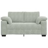 Canapé causeuse gris clair 120 cm velours 