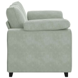 Canapé causeuse gris clair 120 cm velours 