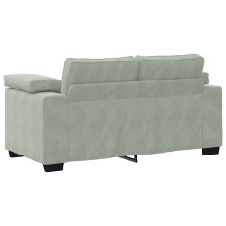 Canapé causeuse gris clair 120 cm velours 