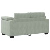 Canapé causeuse gris clair 120 cm velours 