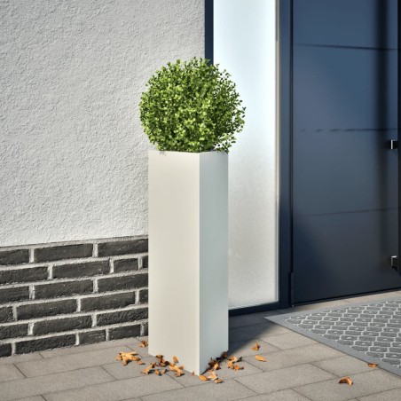 Jardinière blanc triangulaire 30x26x75 cm acier 