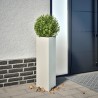 Jardinière blanc triangulaire 30x26x75 cm acier 