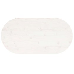 Dessus de table blanc 90x45x2,5 cm bois de pin massif ovale 