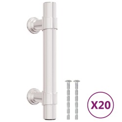Poignées d'armoire 20 pcs argenté 64 mm acier inoxydable 