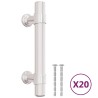 Poignées d'armoire 20 pcs argenté 64 mm acier inoxydable 