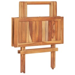 Ensemble de bistro 3 pcs coussins vert vif Bois de teck massif 
