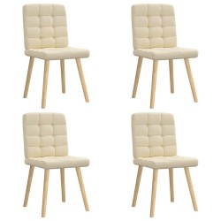 Chaises à manger lot de 4 crème tissu 