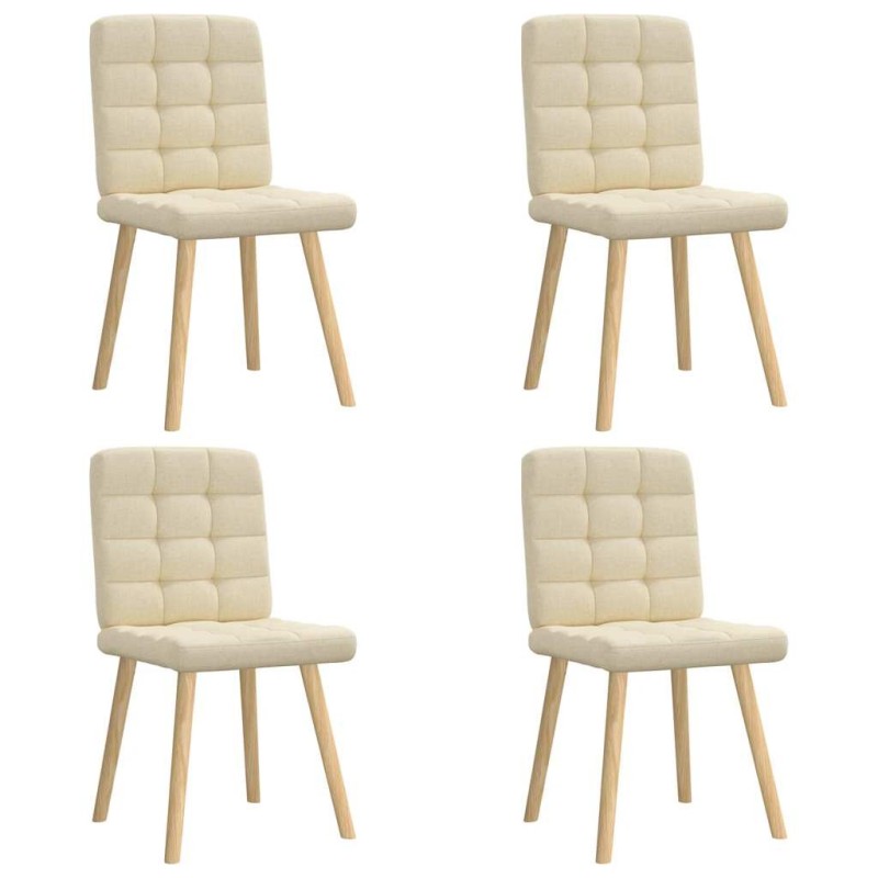 Chaises à manger lot de 4 crème tissu 