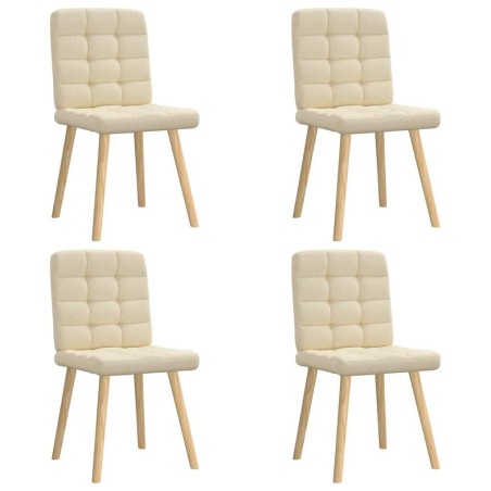 Chaises à manger lot de 4 crème tissu 
