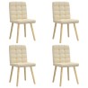 Chaises à manger lot de 4 crème tissu 
