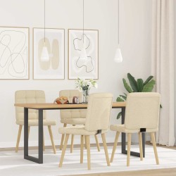 Chaises à manger lot de 4 crème tissu 