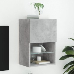 Meuble TV avec lumières LED gris béton 40,5x30x60 cm 