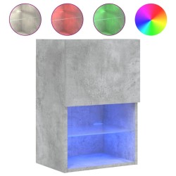 Meuble TV avec lumières LED gris béton 40,5x30x60 cm 