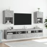 Meuble TV avec lumières LED gris béton 40,5x30x60 cm 