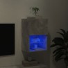 Meuble TV avec lumières LED gris béton 40,5x30x60 cm 