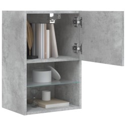 Meuble TV avec lumières LED gris béton 40,5x30x60 cm 