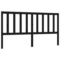 Tête de lit Noir 186x4x100 cm Bois massif de pin 