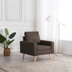 Fauteuil marron tissu 