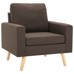 Fauteuil marron tissu 