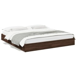 Cadre de lit avec tiroirs sans matelas chêne marron 180x200 cm 