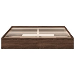 Cadre de lit avec tiroirs sans matelas chêne marron 180x200 cm 