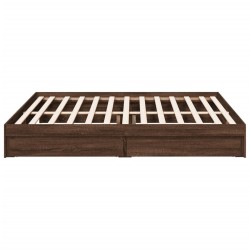 Cadre de lit avec tiroirs sans matelas chêne marron 180x200 cm 