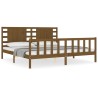 Cadre de lit sans matelas marron miel 200x200cm bois pin massif 